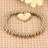 Hot Titanium steel heart bracelet jewelry women steel ball bracelet