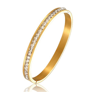 Zircon Bracelets & Bangles Women Stainless Steel Cuff Love Bangles