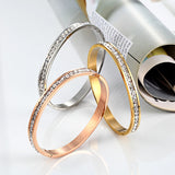Zircon Bracelets & Bangles Women Stainless Steel Cuff Love Bangles