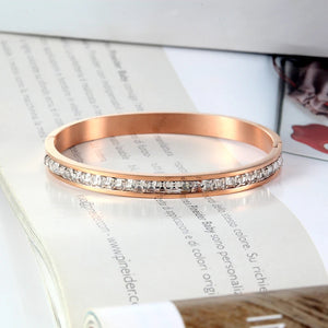 Zircon Bracelets & Bangles Women Stainless Steel Cuff Love Bangles