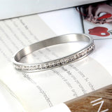 Zircon Bracelets & Bangles Women Stainless Steel Cuff Love Bangles