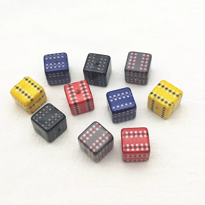 16mm Acrylic Cube Beads for Earrings - 50pcs