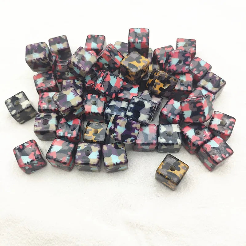50pcs Acrylic Cube Beads for Earrings - Jewelry Findings