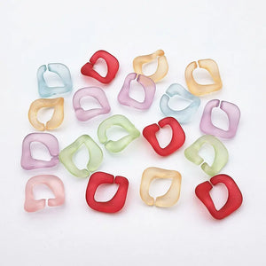 20mm Frosted Clear Acrylic Beads for Earrings, Jewelry Making
