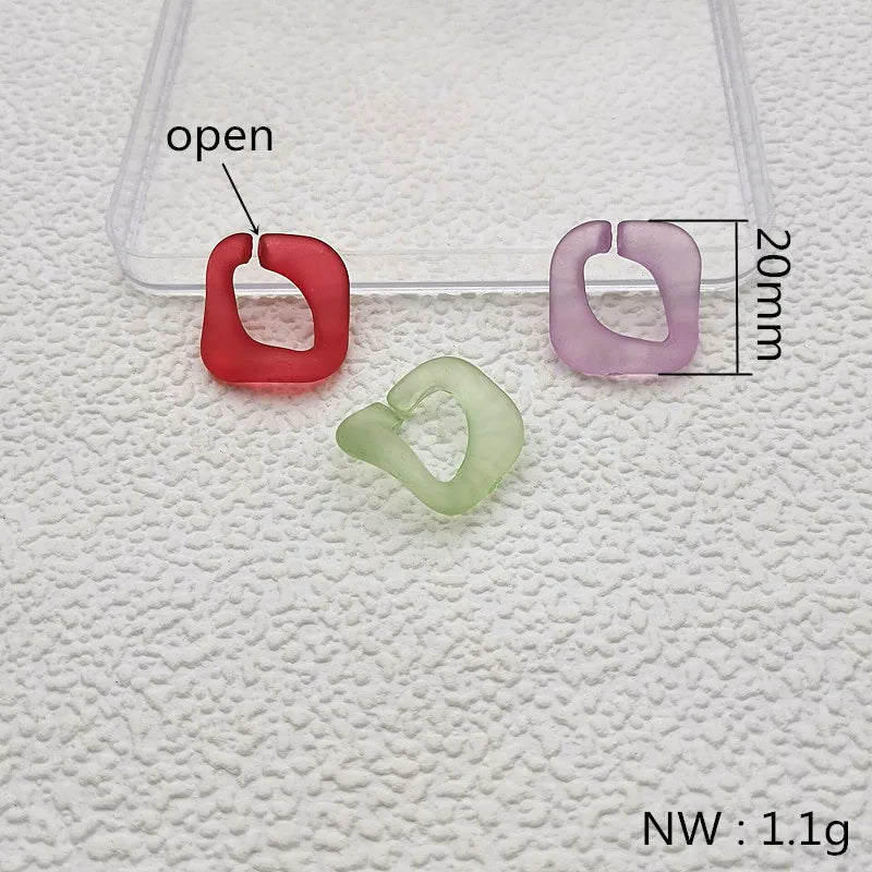 20mm Frosted Clear Acrylic Beads for Earrings, Jewelry Making