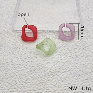 20mm Frosted Clear Acrylic Beads for Earrings, Jewelry Making