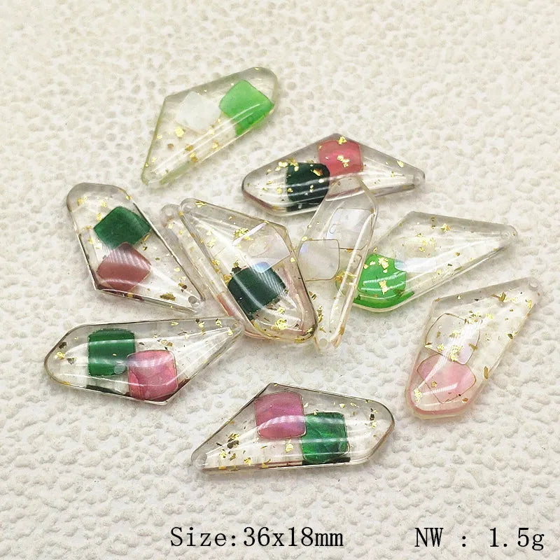 36x18mm Resin Irregular-shape Earring Charms 30pcs