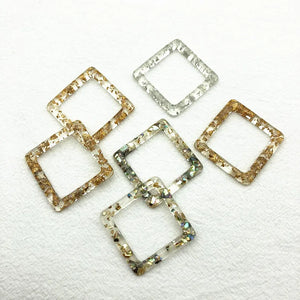38mm Acrylic Square Charm for Earrings - 30pcs