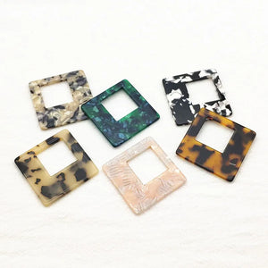 39mm Acrylic Square Charm 30pcs Earring Parts Jewelry Findings