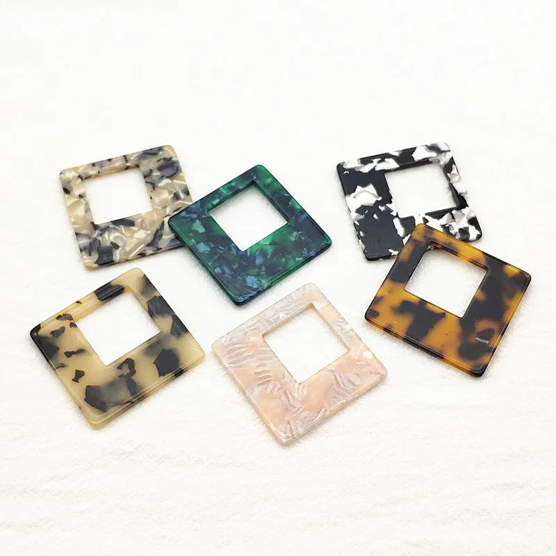 39mm Acrylic Square Charm 30pcs Earring Parts Jewelry Findings