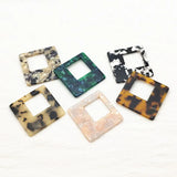 39mm Acrylic Square Charm 30pcs Earring Parts Jewelry Findings