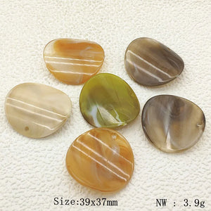 Random Mix 39x37mm 50pcs Acrylic Curved Charm Earring Parts Jewelry Findings