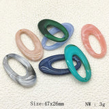 Random Mix 47x26mm 50pcs Acrylic Oval Charm Earring Parts