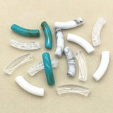 Clear Tubular Beads Jewelry Findings DIY Parts
