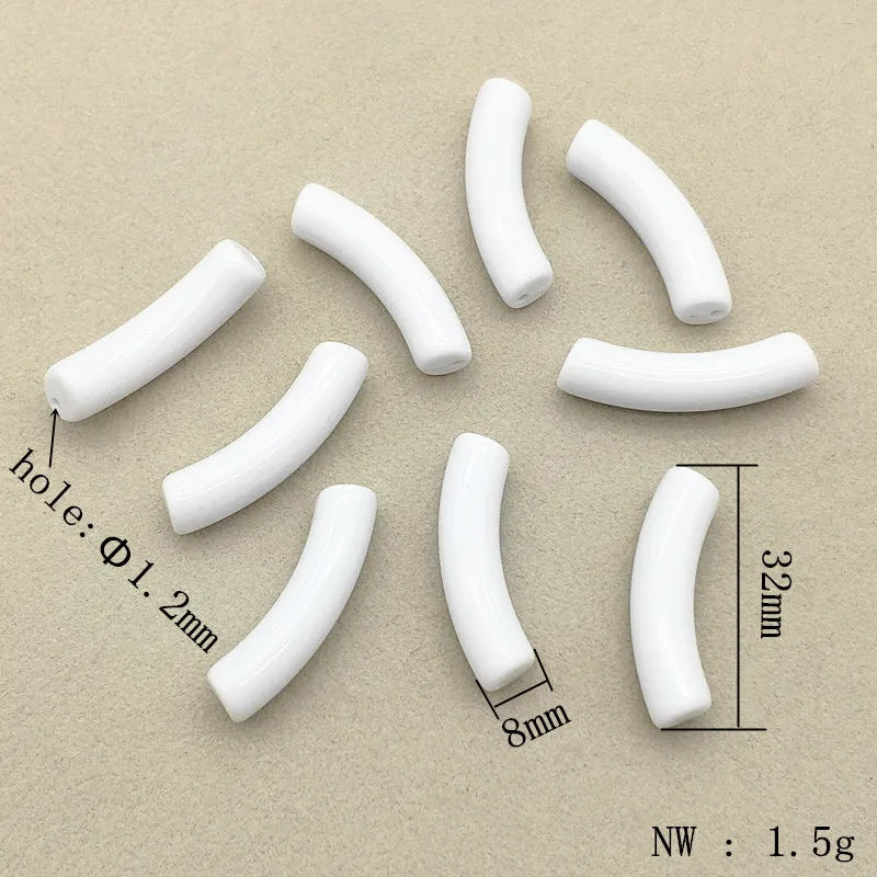 Clear Tubular Beads Jewelry Findings DIY Parts