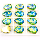 Teardrop Glass Rhinestones With Crystal Base Flatback Sew On Rhinestones