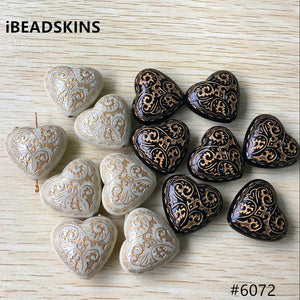 Acrylic Heart Shape Antique Beads 30X25mm 84pcs/lot #6072