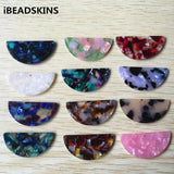 50pcs Semicircle Shaped Acetic Acid Beads Charms for Jewelry Making
