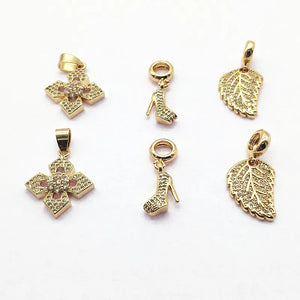 20pcs Copper/CZ Hand Earring Charms, DIY Jewelry Findings