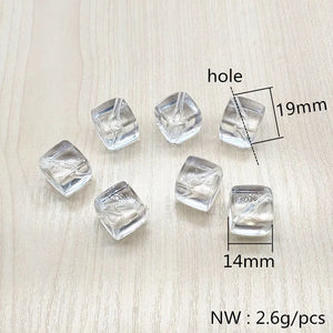 10/12/14mm Clear Square Beads for Earrings DIY