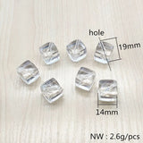 10/12/14mm Clear Square Beads for Earrings DIY