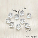 10/12/14mm Clear Square Beads for Earrings DIY