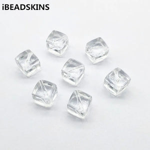 10/12/14mm Clear Square Beads for Earrings DIY