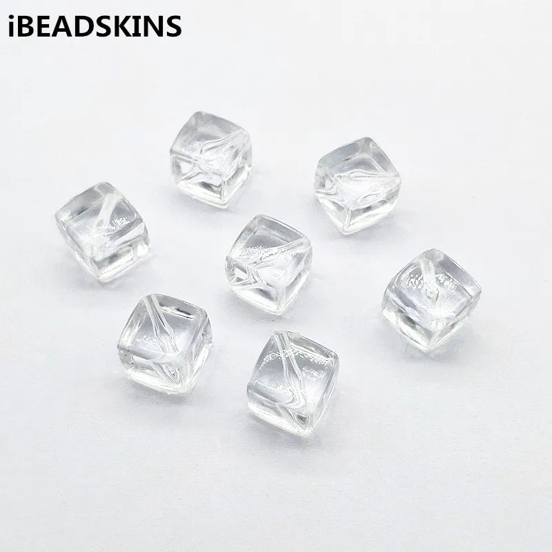 10/12/14mm Clear Square Beads for Earrings DIY