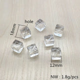10/12/14mm Clear Square Beads for Earrings DIY