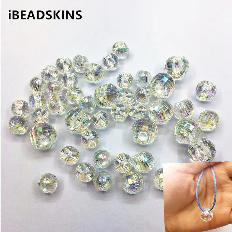 Aurora AB Effect Faceted Ball Beads DIY Jewelry Earrings Accessories