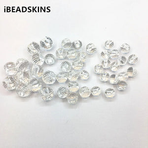 Clear Faceted Ball-shape Beads for DIY Jewelry, Earring Accessories
