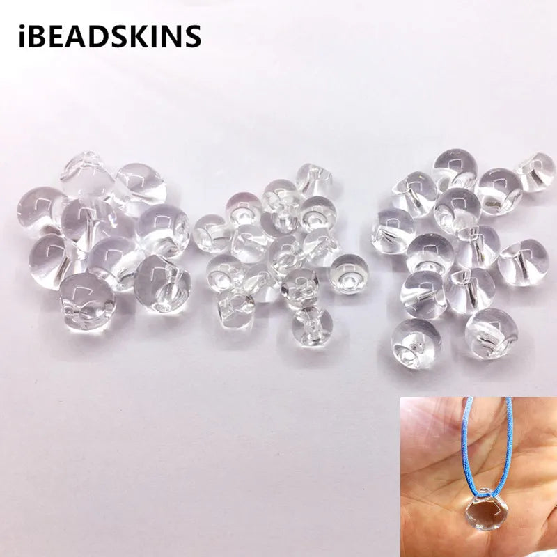 Clear Slippery Ball-shape Beads for DIY Earring Jewelry
