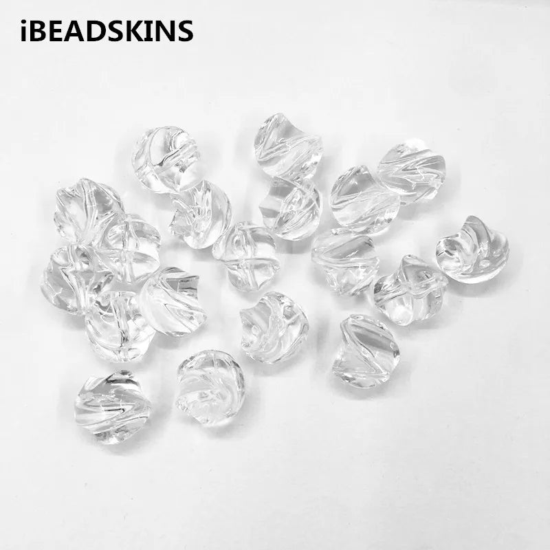 Clear Acrylic Twist Beads for Jewelry Making - Necklace, Earrings