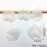 Frosted matte Clear Leaves shape beads for Jewelry DIY