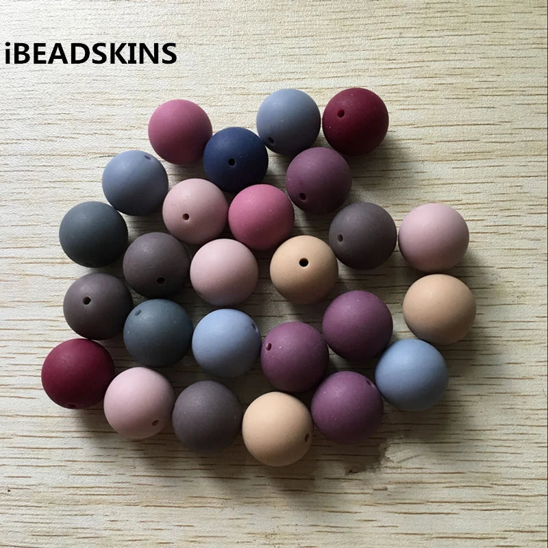 Chunky Acrylic Solid Beads for Jewelry DIY Making - 8-16mm Matte