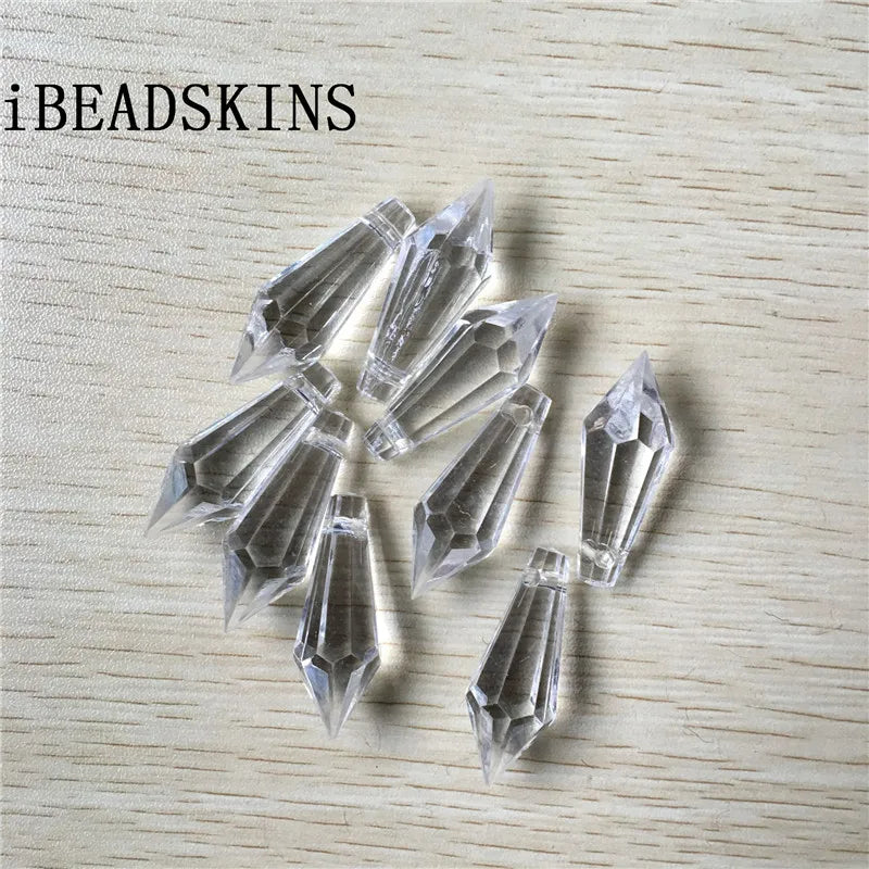 Acrylic Clear Cone Shape Charm Beads for Jewelry Making