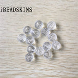 Clear Round Stripe Shape Beads for Jewelry Making