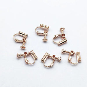 Copper Screw Ear Clip 17x14mm 50pcs/Lot Plated Earring Parts DIY