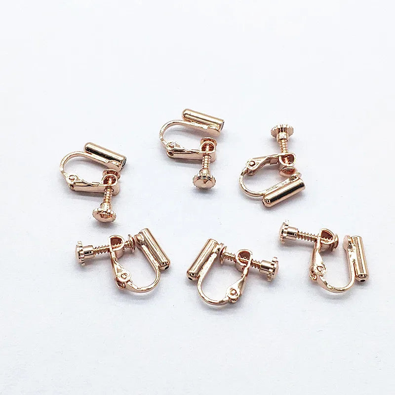 Copper Screw Ear Clip 17x14mm 50pcs/Lot Plated Earring Parts DIY