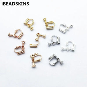 Copper Screw Ear Clip 17x14mm 50pcs/Lot Plated Earring Parts DIY