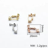 Copper Screw Ear Clip 20x14mm 50pcs/lot DIY Earring Accessories