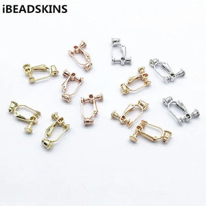 Copper Screw Ear Clip 20x14mm 50pcs/lot DIY Earring Accessories