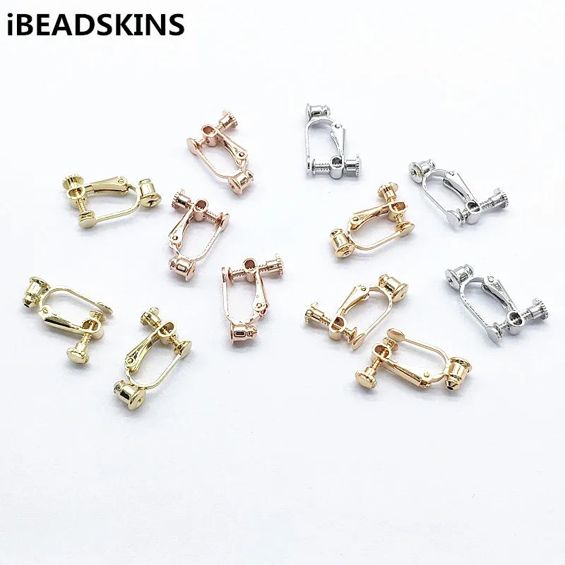 Copper Screw Ear Clip 20x14mm 50pcs/lot DIY Earring Accessories