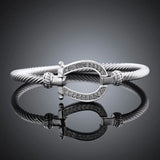 Silver-plated Rhinestone Wrap Cuff Bracelets