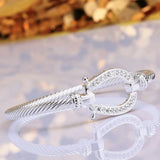 Silver-plated Rhinestone Wrap Cuff Bracelets