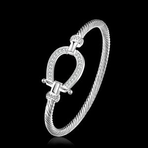 Silver-plated Rhinestone Wrap Cuff Bracelets