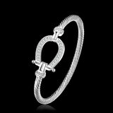 Silver-plated Rhinestone Wrap Cuff Bracelets