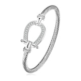 Silver-plated Rhinestone Wrap Cuff Bracelets