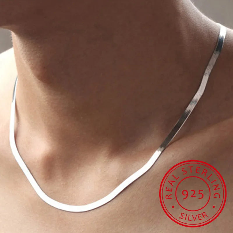 925 Silver Snake Chain Men's Necklace