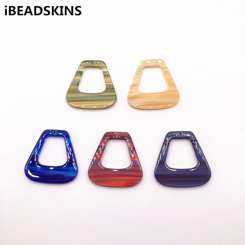 31mm 50pcs Acetic Acid Trapezoid Charms for Earrings - Jewelry Making Findings